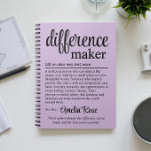 Personalized Difference Maker Definition Thank You ノートブック