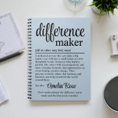 Personalized Difference Maker Definition Thank You ノートブック