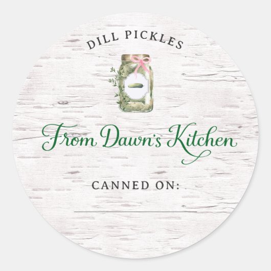 Personalized Dill Pickles Canning Stickers ラウンドシール (正面)