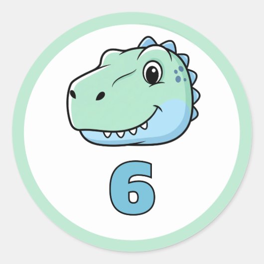 Personalized Dinosaur Age Cupcake Toppers | Dino ラウンドシール (正面)