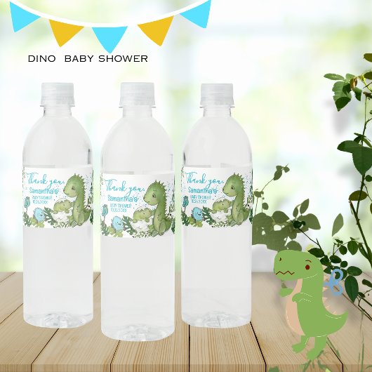 Personalized Dinosaur Baby Shower  ペットボトルラベル