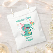 Personalized Dinosaur Birthday Favor Bag Boys フェイバーバッグ (クリップ留めされた状態)