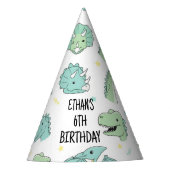 Personalized Dinosaur Birthday Hats | Dino Party  パーティーハット (正面)