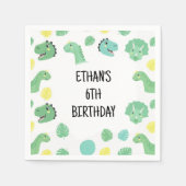 Personalized Dinosaur Birthday Napkins | Trendy  スタンダードカクテルナプキン (正面)