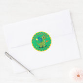 Personalized Dinosaur Birthday Sticker ラウンドシール (封筒)