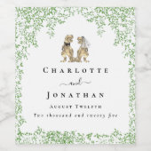 Personalized Dinosaur Bride & Groom Wedding ワインラベル (シングルラベル)