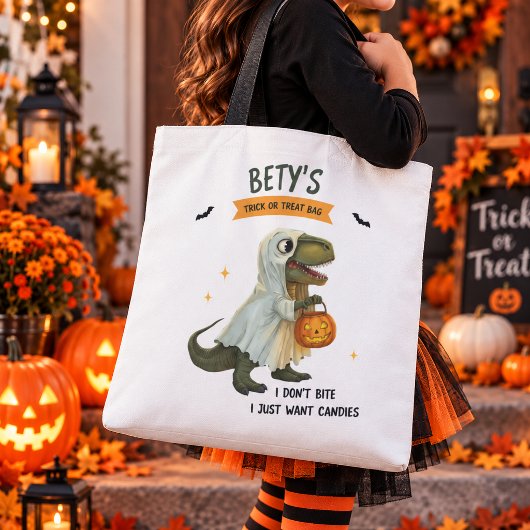Personalized Dinosaur Halloween Tote Bag トートバッグ