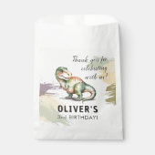 Personalized Dinosaur Kids Birthday Party フェイバーバッグ (正面)