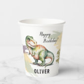 Personalized Dinosaur Kids Birthday Party 紙コップ (正面)