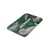 Personalized Dinosaur Kids Dino Jurassic Trex Boy バスマット (アングル)