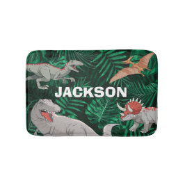  Personalized Dinosaur Kids Dino Jurassic Trex Boy バスマット