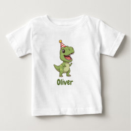 Personalized Dinosaur Kids T-Shirt with Name ベビーTシャツ