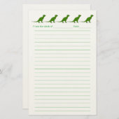 Personalized Dinosaur Lined Stationery for Kids 便箋 (正面/裏面)