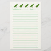 Personalized Dinosaur Lined Stationery for Kids 便箋 (正面)