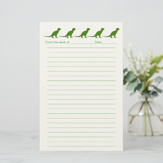 Personalized Dinosaur Lined Stationery for Kids 便箋 (スタンド正面)