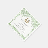 Personalized Dinosaur Wedding スタンダードカクテルナプキン (角)