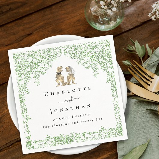 Personalized Dinosaur Wedding スタンダードカクテルナプキン