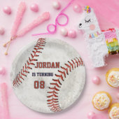 Personalized Dirty Baseball Looking Grunge Party ペーパープレート (パーティー)