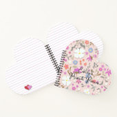 Personalized Ditsy Flowers heart-shape spiral ノートブック (内部)