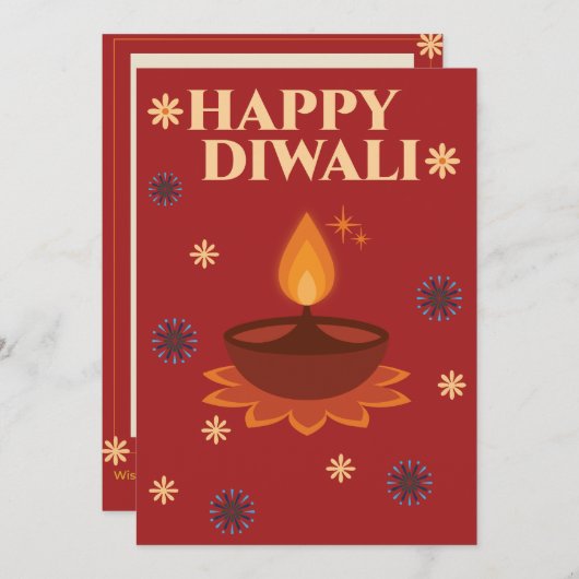 Personalized Diwali Card サンキューカード (正面/裏面)