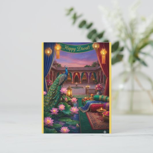 Personalized Diwali Festival Postcard ポストカード (スタンド正面)