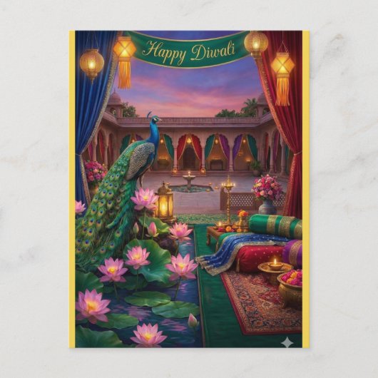 Personalized Diwali Festival Postcard ポストカード (正面)