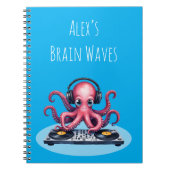 Personalized DJ Octopus Brain Waves Design ノートブック (正面)