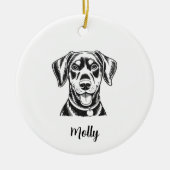 Personalized Dobermann Dog Christmas セラミックオーナメント (正面)