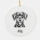 Personalized Dobermann Dog Christmas セラミックオーナメント (裏面)