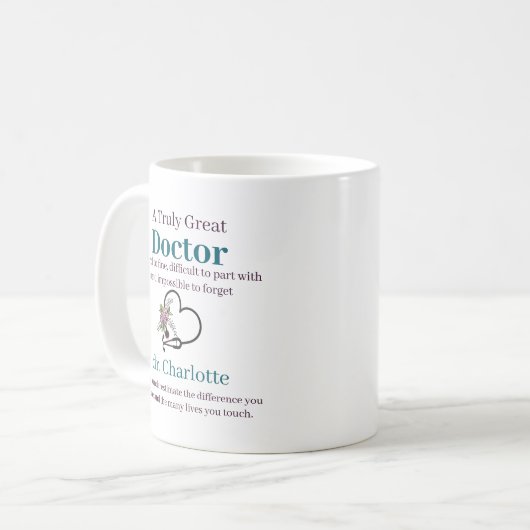 Personalized Doctor Appreciation コーヒーマグカップ (正面左)