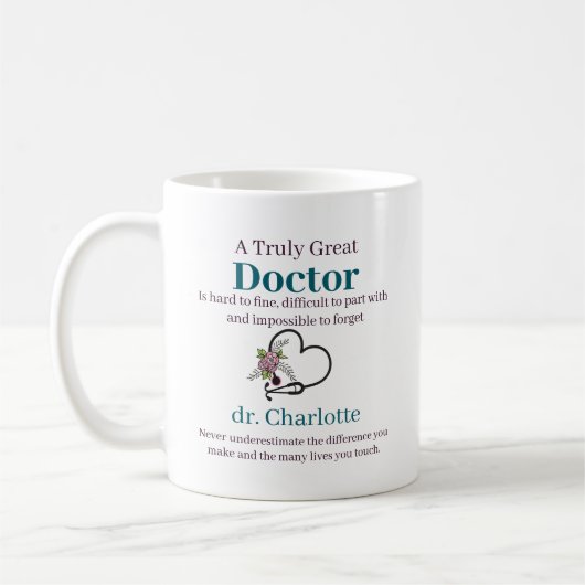 Personalized Doctor Appreciation コーヒーマグカップ (左)