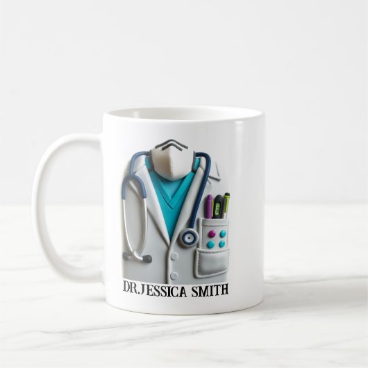 Personalized Doctor | Custom Name for Doctor Day コーヒーマグカップ (左)