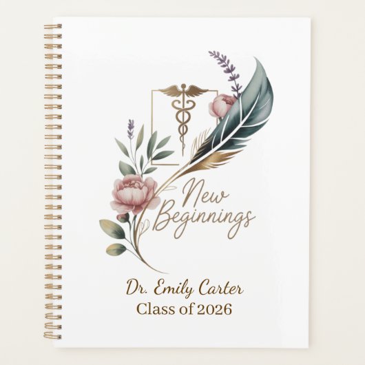 Personalized Doctor Graduation New Beginnings プランナー手帳 (正面)