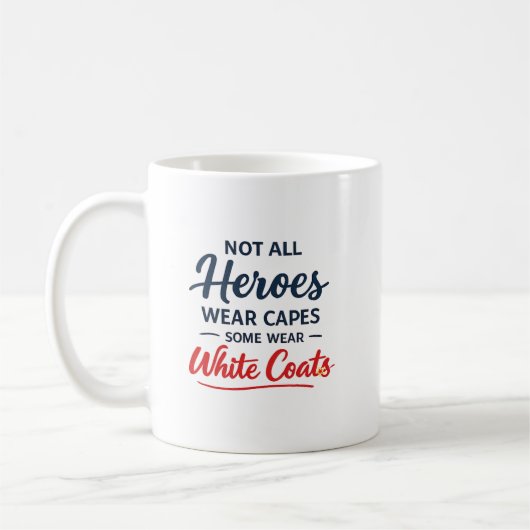 Personalized Doctor Hero White Coat コーヒーマグカップ (左)