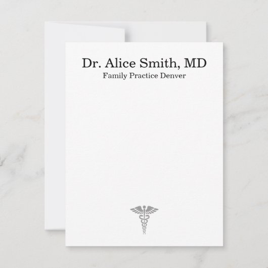 Personalized Doctor Note Cards ノートカード (裏面)