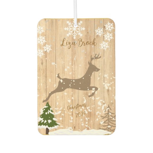 Personalized doe Christmas bauble  カーエアーフレッシュナー (正面)