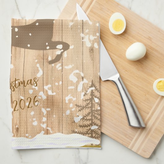 Personalized doe Christmas bauble キッチンタオル (四つ折り)