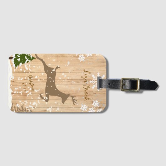 Personalized doe Christmas bauble  ラゲッジタグ (正面横)