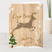 Personalized doe Christmas bauble wooden backgroun カード (正面)