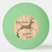 Personalized doe Christmas bauble wooden backgroun 卓球ボール (正面)