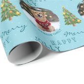 Personalized Dog and Family Photo Christmas Tree ラッピングペーパー (ロールコーナー)