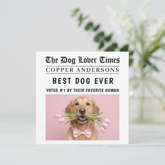 Personalized Dog Card | Best Dog Ever Newspaper  (スタンド正面)