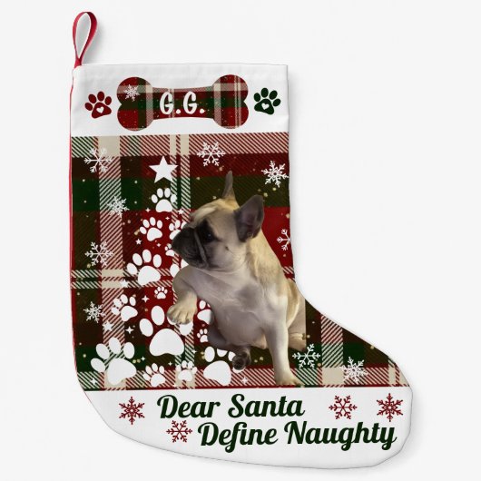 Personalized Dog, Cat, Animal Christmas Stocking スモールクリスマスストッキング (正面)