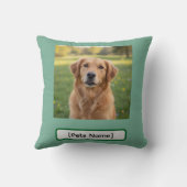 Personalized Dog & Cat Photo and Name Throw Pillow クッション (裏面)
