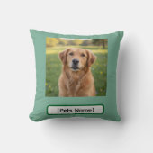 Personalized Dog & Cat Photo and Name Throw Pillow クッション (正面)