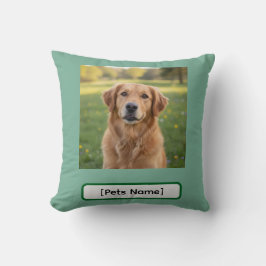 Personalized Dog & Cat Photo and Name Throw Pillow クッション