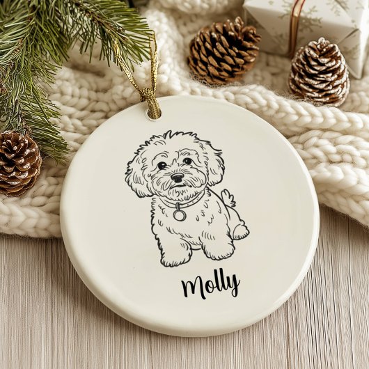 Personalized Dog Christmas セラミックオーナメント