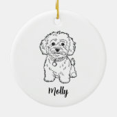 Personalized Dog Christmas セラミックオーナメント (裏面)