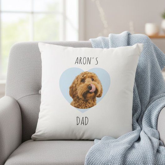 Personalized Dog Dad | Custom Pet Photo Heart クッション