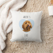 Personalized Dog Dad | Custom Pet Photo Heart クッション (ブランケット)